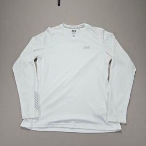 Helly Hansen Long Sleeve T-Shirt White Activewear Base Layer Hiking Men's Large